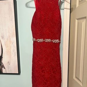 red sparkly dress